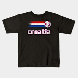 Croatia Soccer Retro Vintage Kids T-Shirt